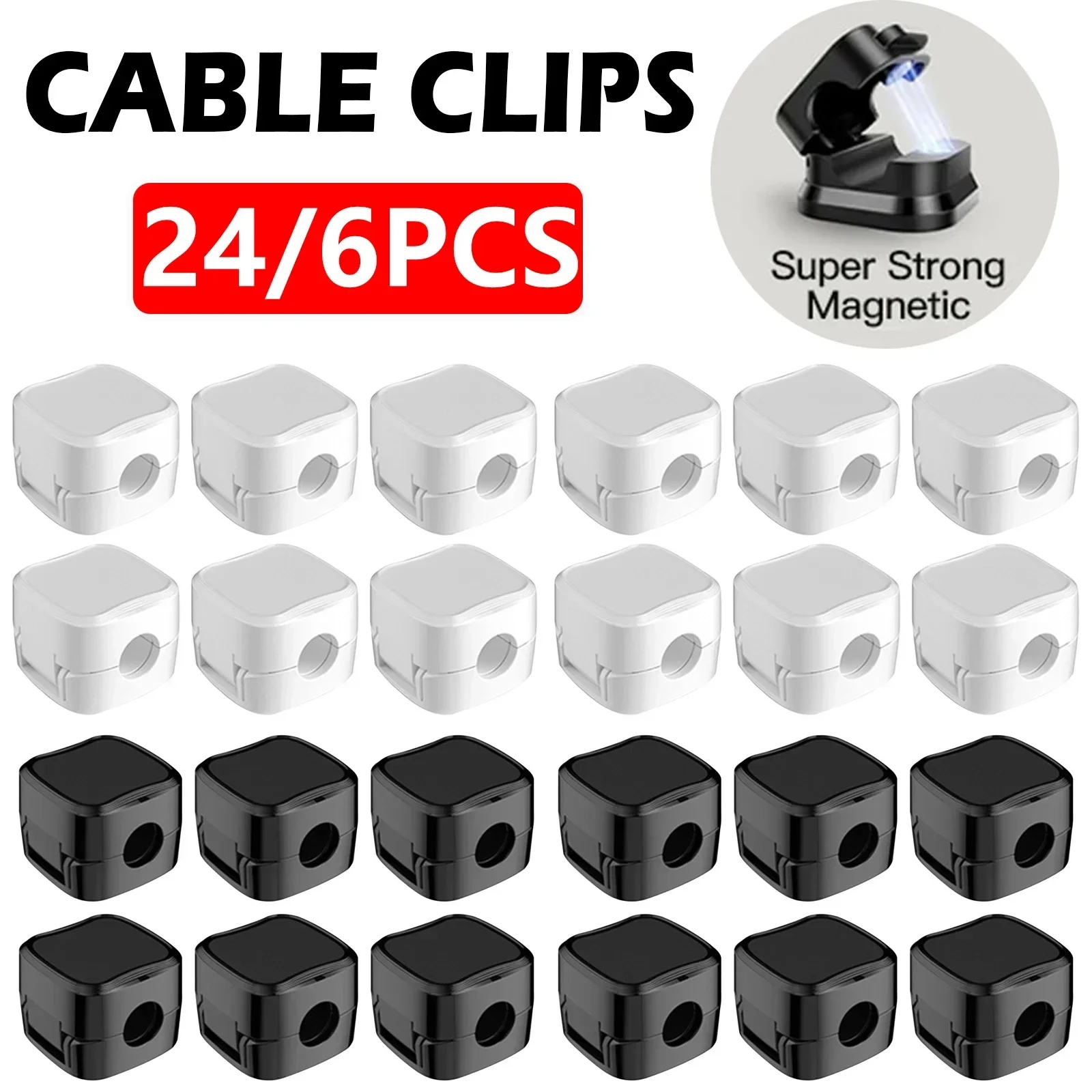 Magnetic Charging Cable - 6/12/24PCS 마그네틱 케이블 주최자 클립 케이블