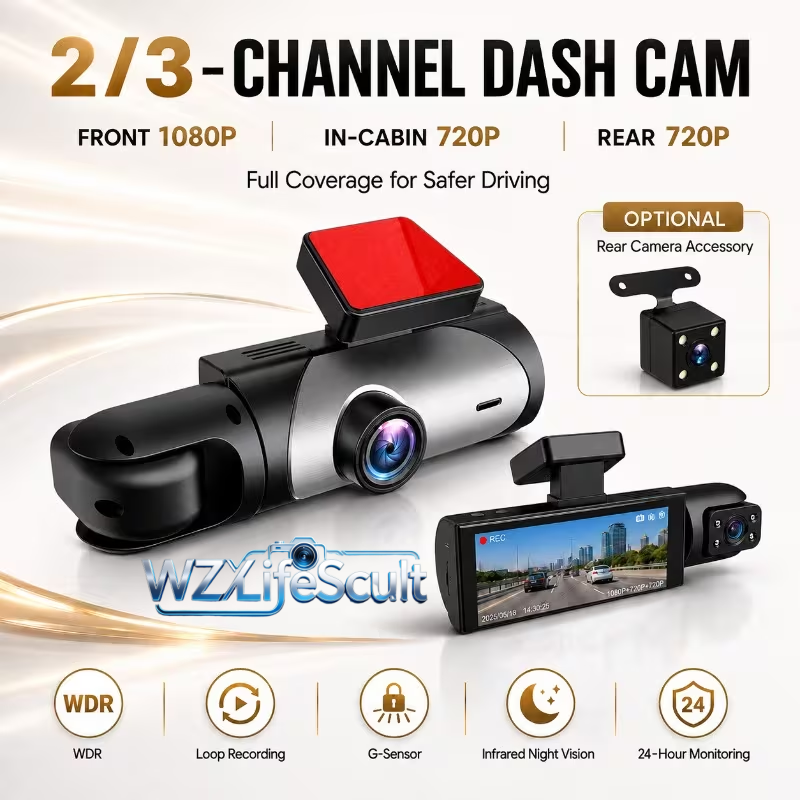 2/3채널 HD 블랙박스, 전방 1080p + 실내 7 - Panoramic Dash Cam 360 리뷰 및 가격