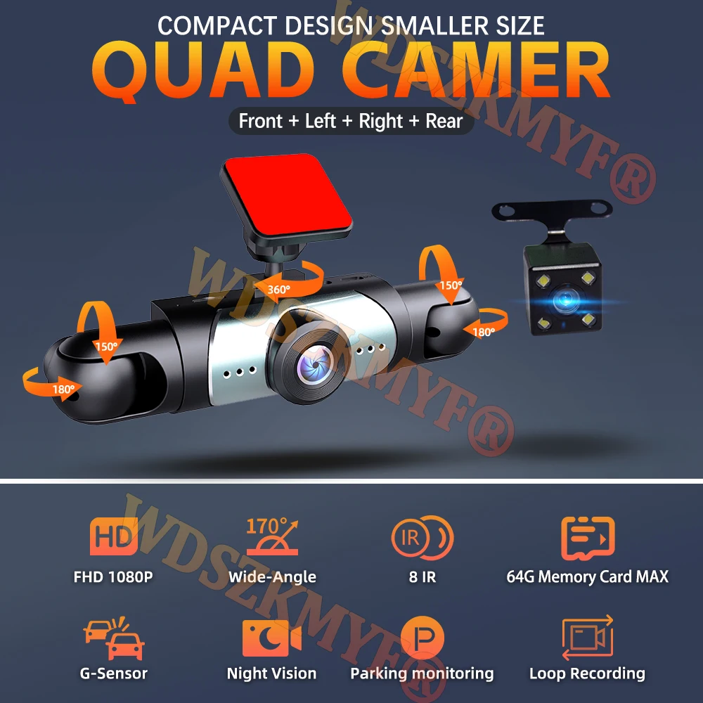 NEW 360 °   차량용 카메라 1080P 블랙박스 - Panoramic Dash Cam 360 리뷰 및 가격