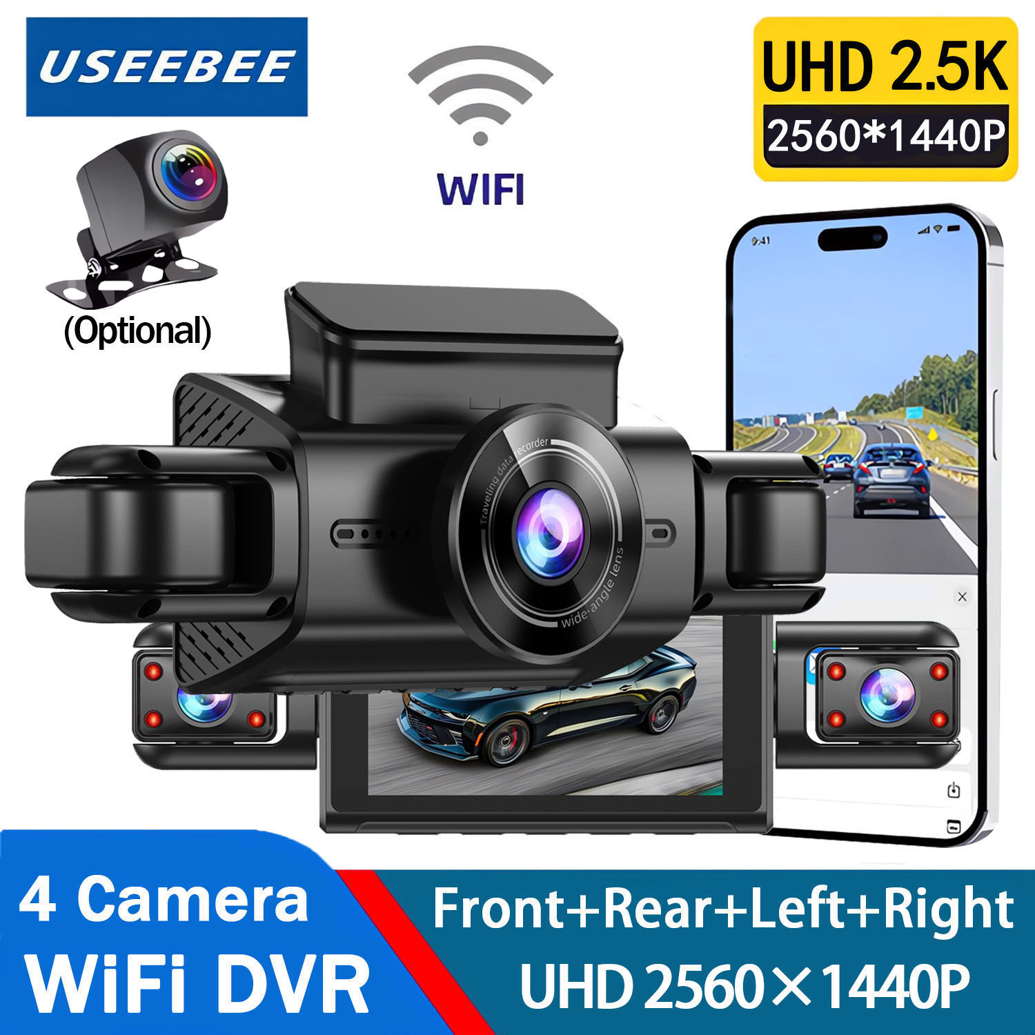 360도 4채널 대시캠 차량용 DVR WiFi 2.5K - Panoramic Dash Cam 360 리뷰 및 가격