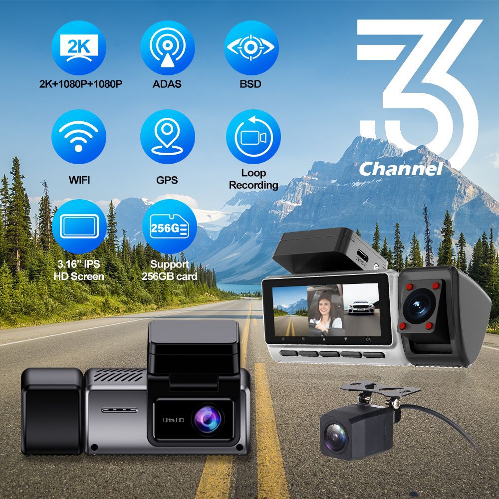 새로운 국경 간 트리플 녹화 2K 주차 모니터링 360 - Panoramic Dash Cam 360 리뷰 및 가격