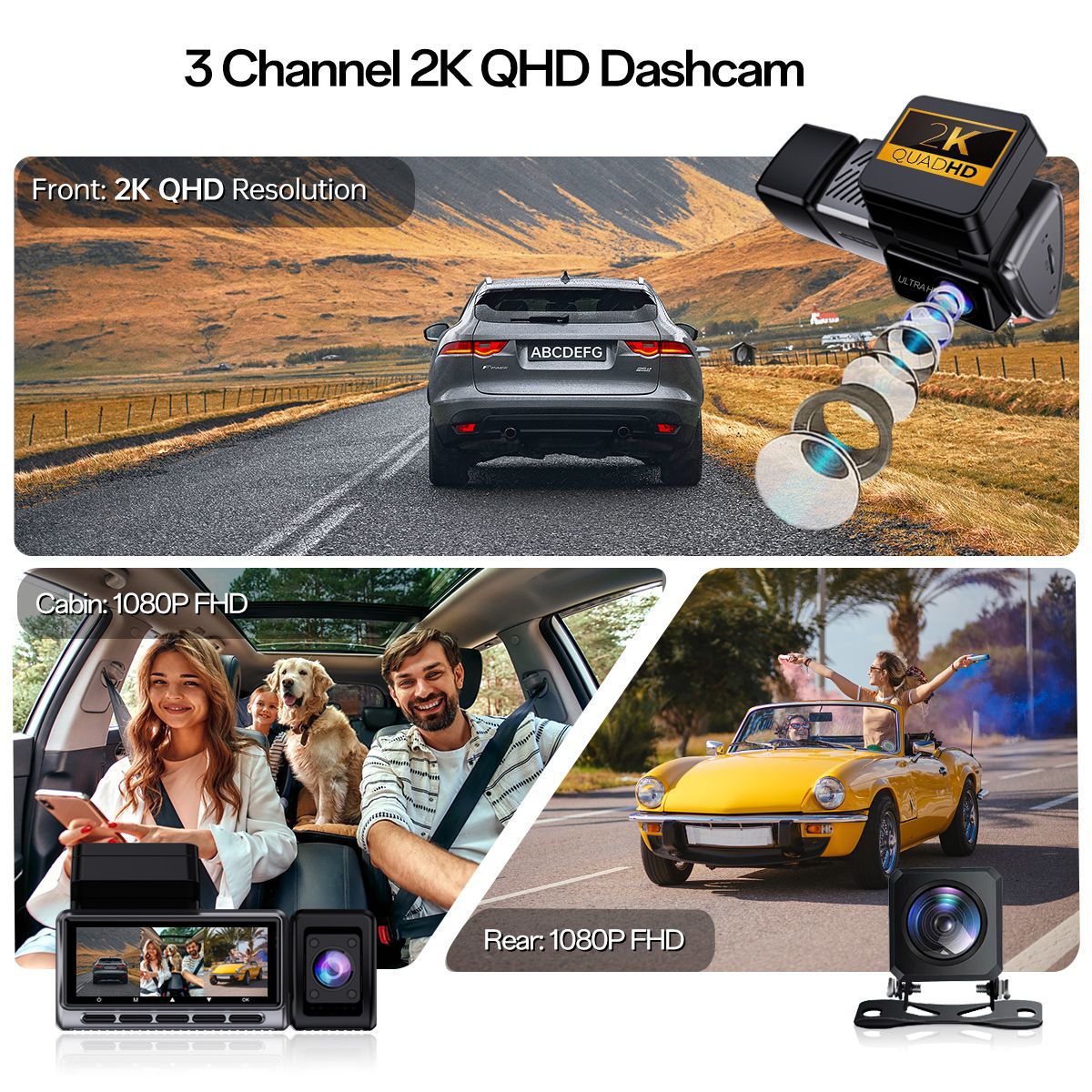 새로운 국경 간 트리플 녹화 2K 주차 모니터링 360 - Panoramic Dash Cam 360 리뷰 및 가격